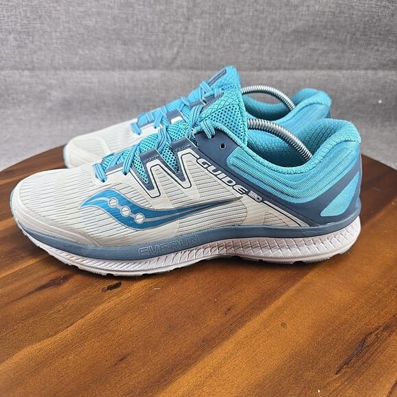 Saucony Guide Iso Athletic Running Sneakders S10415-4 White‎ Blue Womens Size 12 - Picture 6 of 14